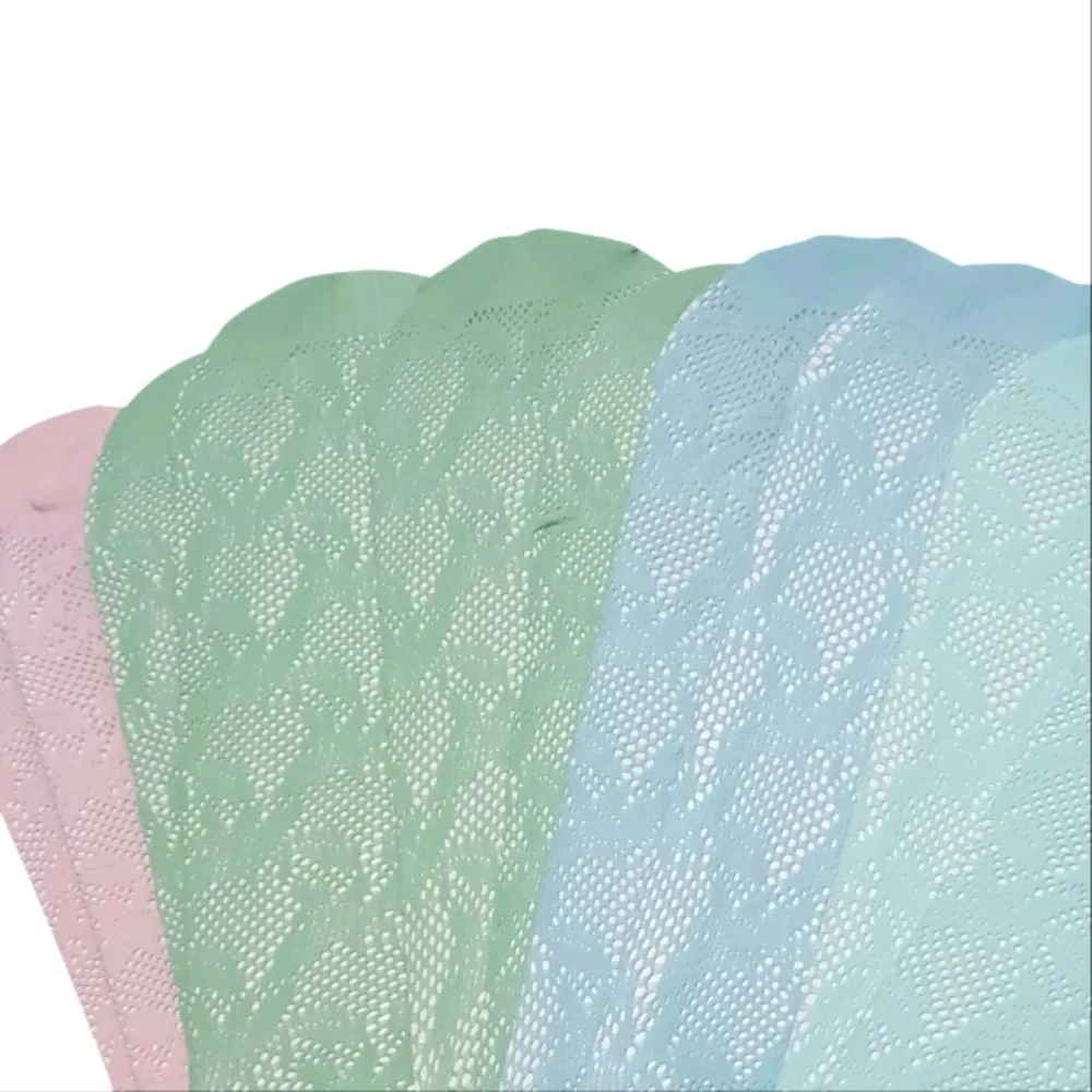 Lot of 5 Lace Pastel Girls Tights Blue Green Pink Teal Size 6-8 Brand New